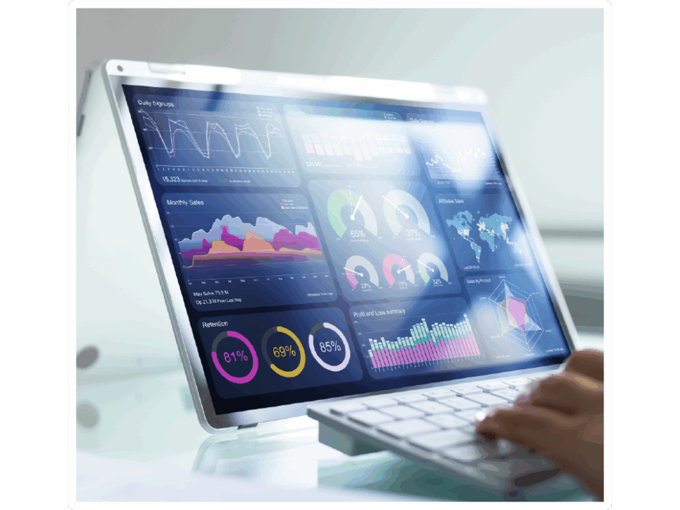 graphs on a computer screen