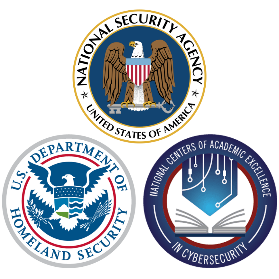 NSA, DHS, and CAE logos