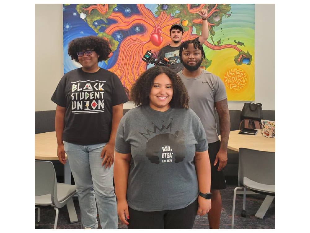 Chloe Barnes with fellow members of the Black Student Union.