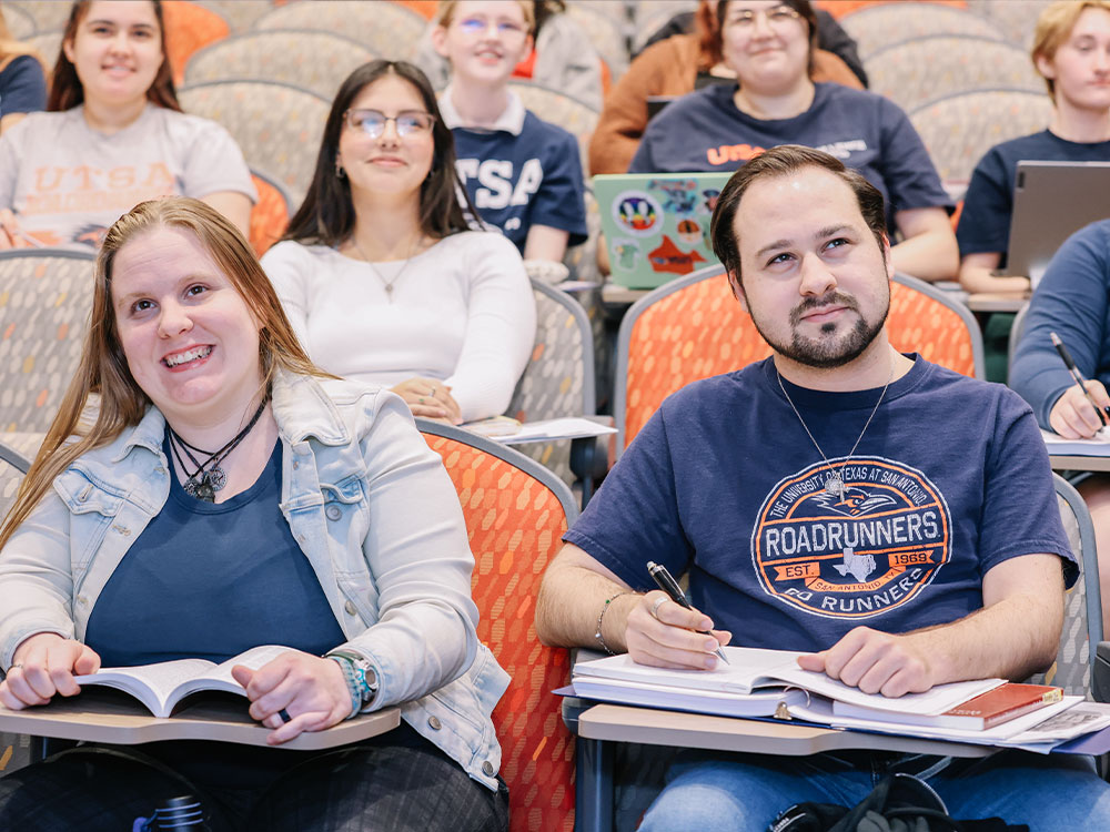 UTSA students engaging in a lecture.