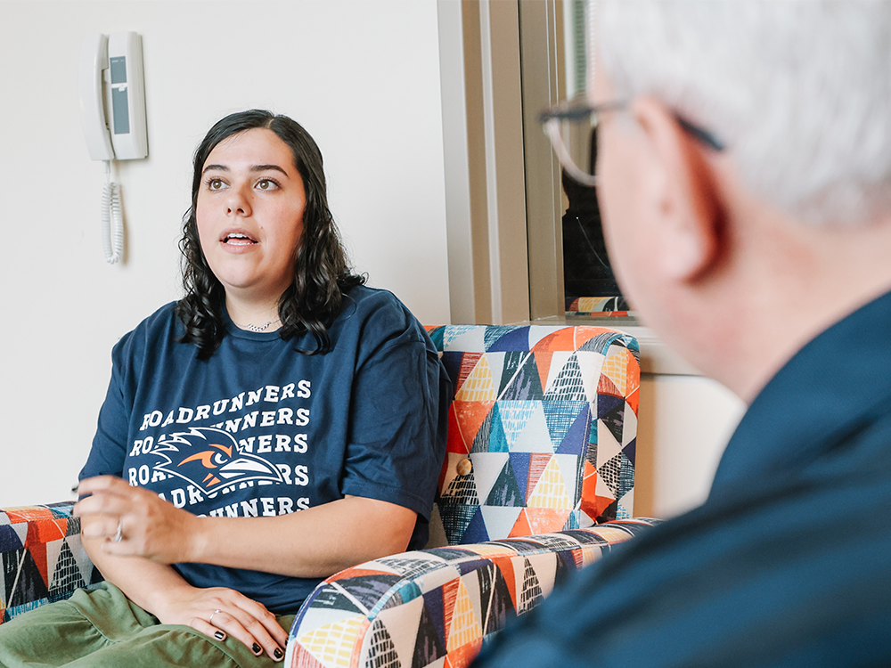 UTSA counseling student practicing working with a client during a session