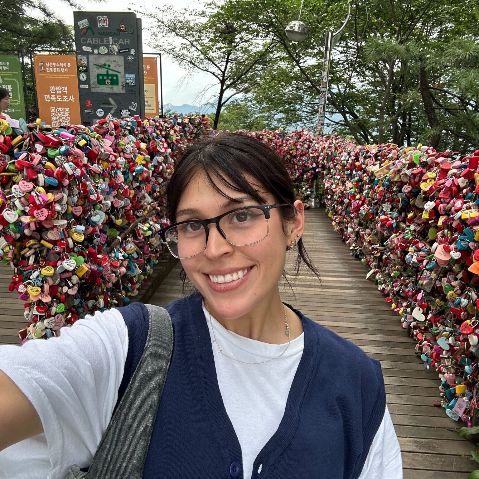 Denali Gonzales posed in front of the love locks at North Seoul Tower in Seoul, South Korea during study abroad trip.