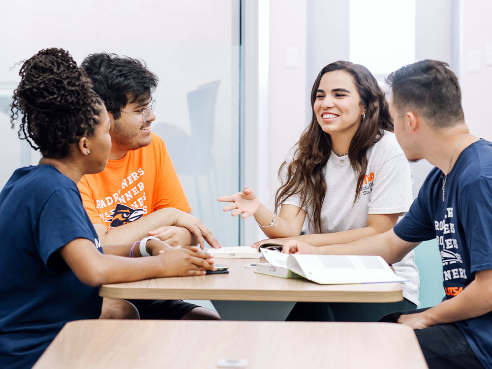 Student group conversing