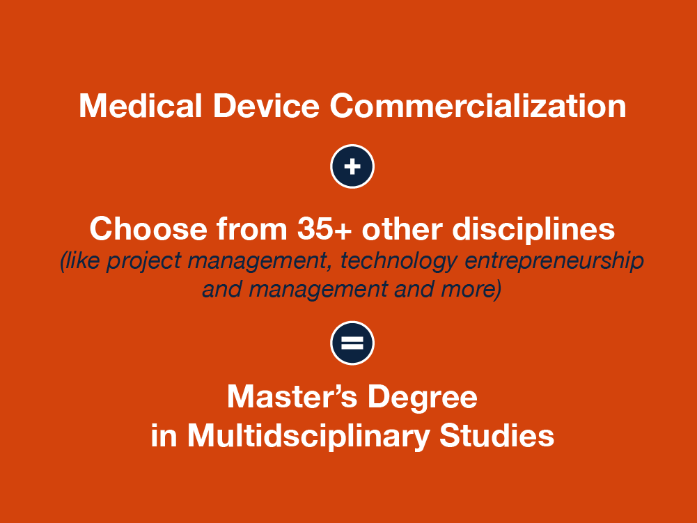 Medical Device Commercialization + and Other Disciplines = Master's Degree in Multidisciplinary Studies 