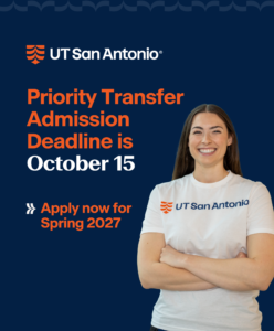 Priority Transfer Admission Deadline is October 15. Apply now for Spring 2027.