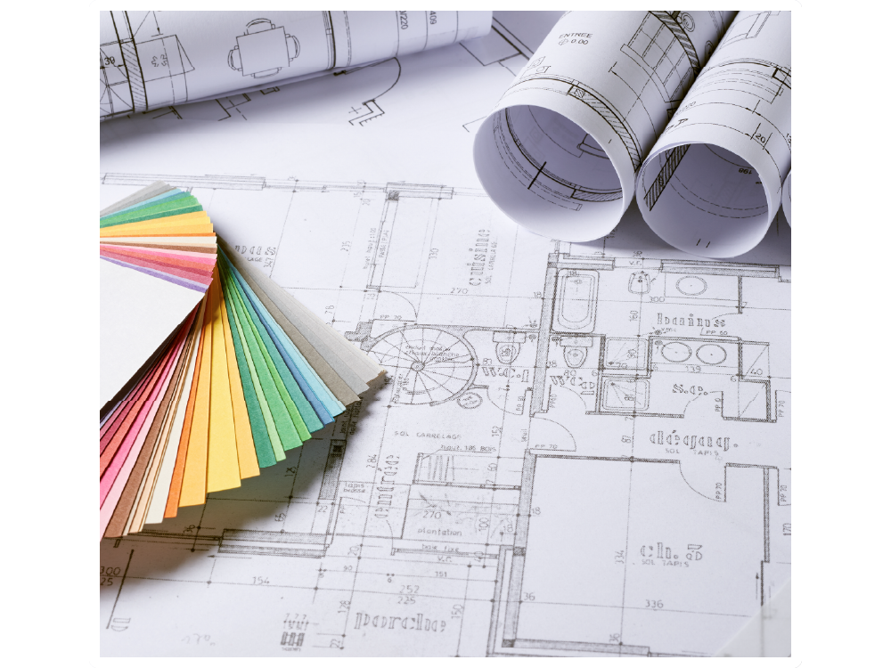 Floor plans spread out