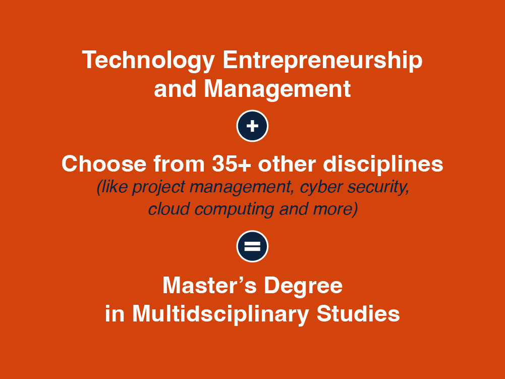 Technology Entrepreneurship + Other Disciplines = Master's Degree in Multidisciplinary Studies