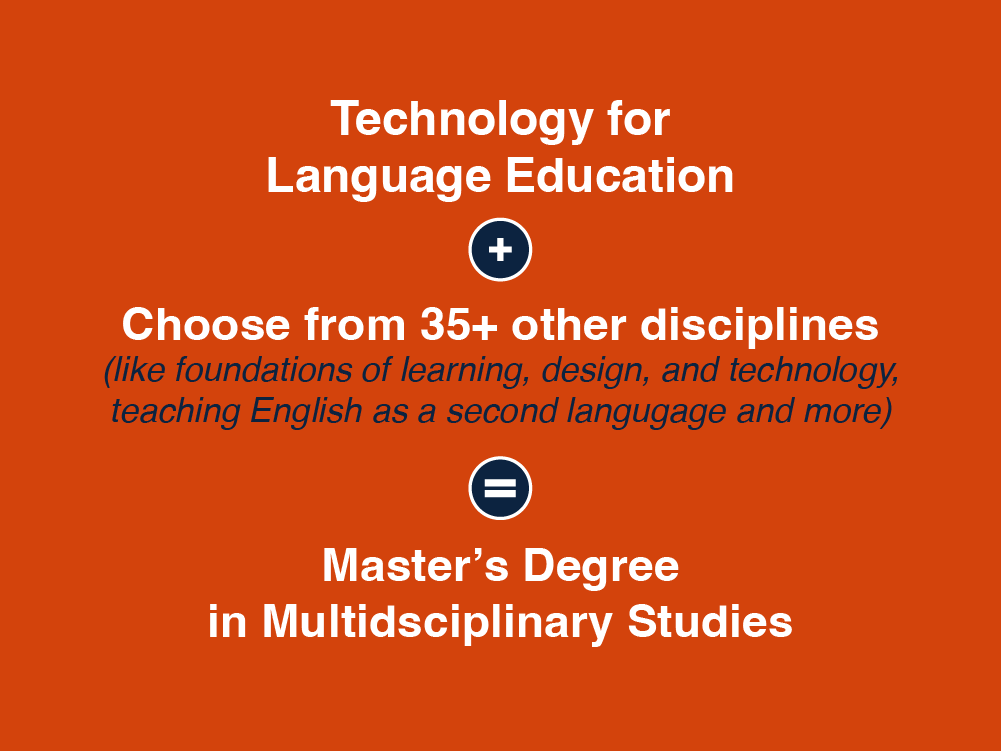 Technology for Language Education + Other Disciplines = Master's Degree in Multidisciplinary Studies