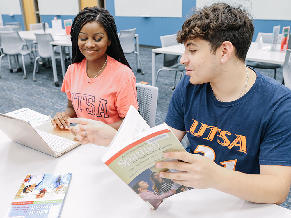 Students studying spanish