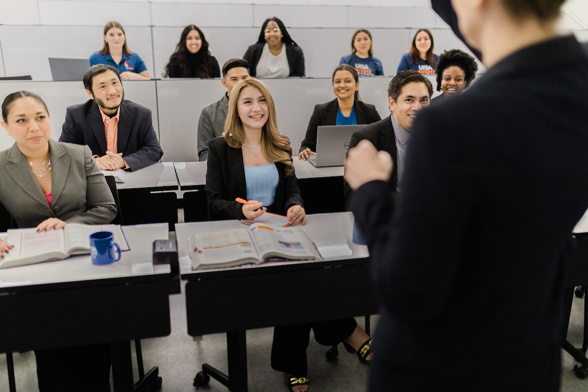 UT San Antonio College of Business students in class