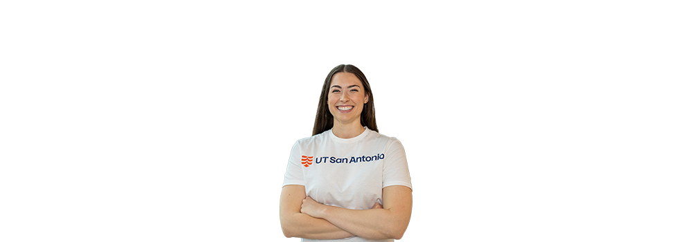 Student in branded UT San Antonio shirt
