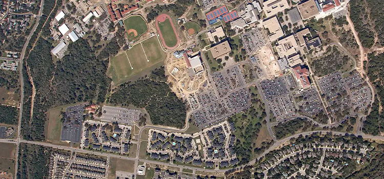 Aerial view of San Antonio.